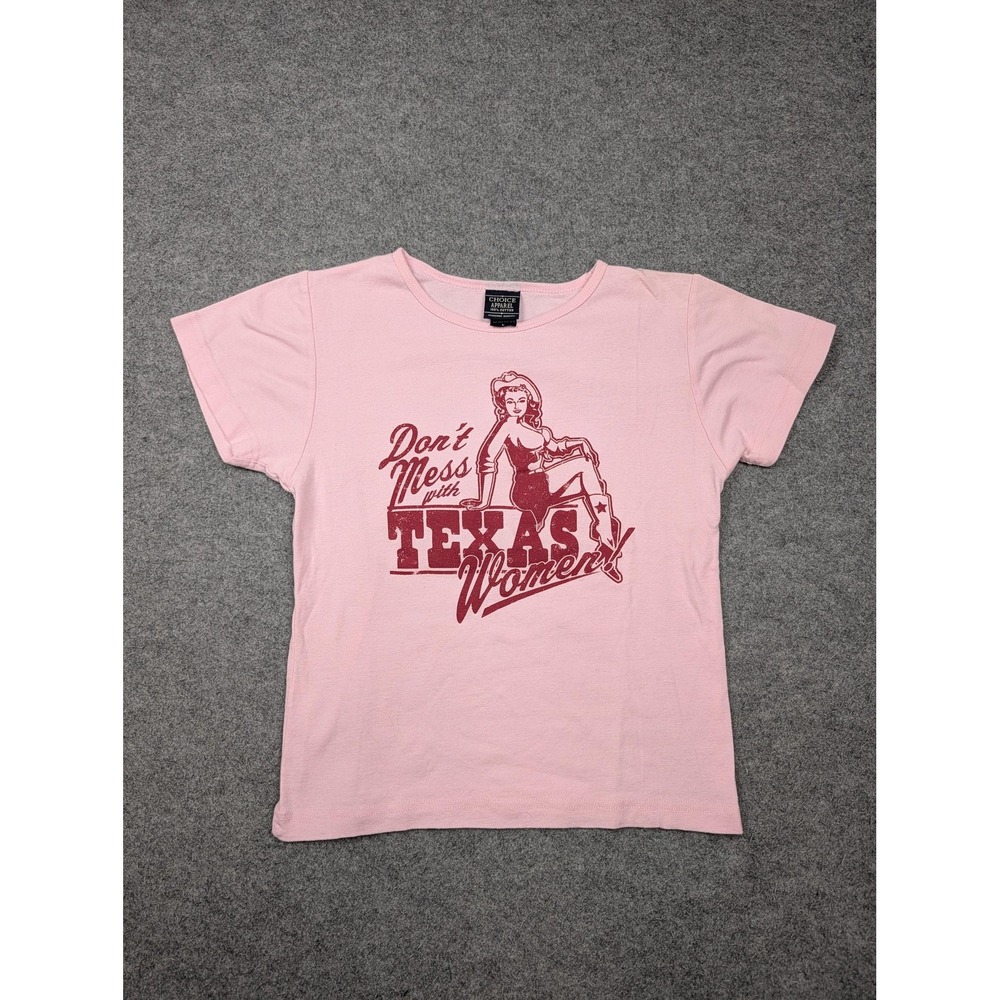 Choice Apparel Shirt Womens Large Pink Don't Mess With Texas Women Graphic Tee